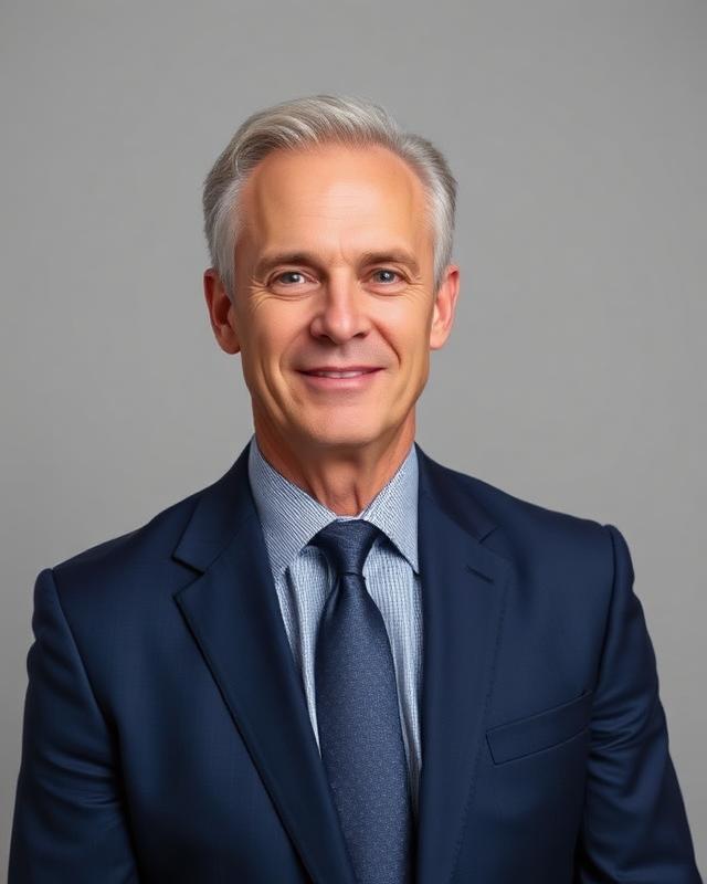 Consultant portrait of a man in a navy suit
